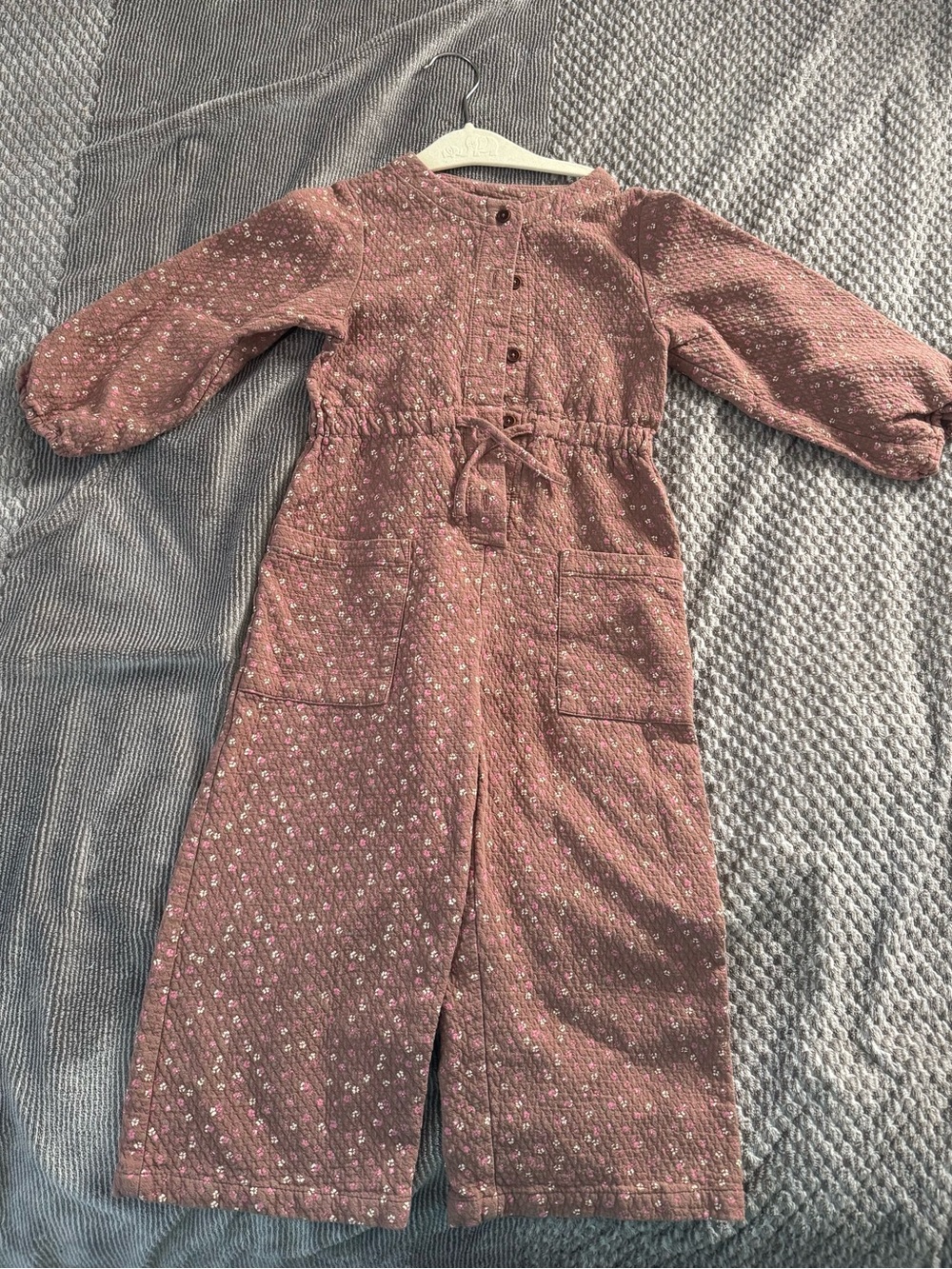 Zara Dusty Rose Floral Quilted Kids One-Piece
